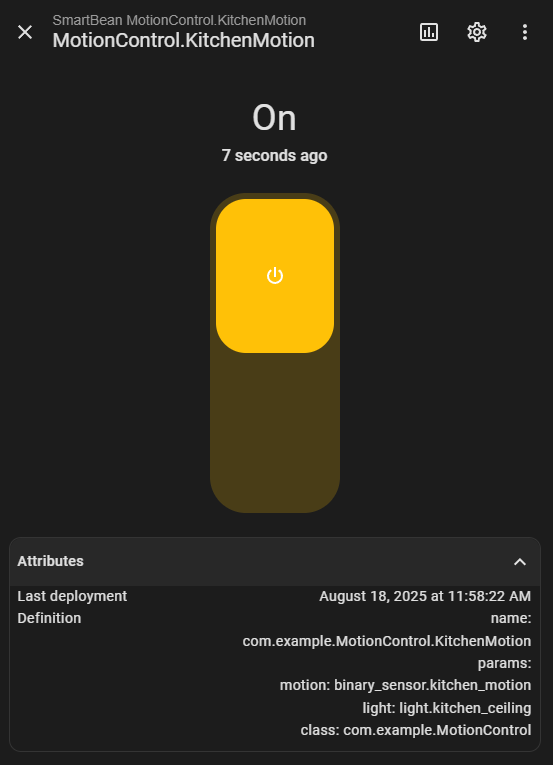 Bean device in Home Assistant